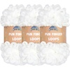 image:imageJubileeYarn Fun Finger Loops Yarn  100gSkein Jumbo Polyester  Lark  3 Skeins003 White