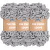 image:imageJubileeYarn Fun Finger Loops Yarn  100gSkein Jumbo Polyester  Lark  3 Skeins011 Light Grey