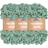 image:imageJubileeYarn Fun Finger Loops Yarn  100gSkein Jumbo Polyester  Lark  3 Skeins038 Hunter