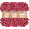 image:imageJubileeYarn Fun Finger Loops Yarn  100gSkein Jumbo Polyester  Lark  3 Skeins039 Dusty Maroon