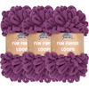 image:imageJubileeYarn Fun Finger Loops Yarn  100gSkein Jumbo Polyester  Lark  3 Skeins040 Berry Blast