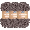 image:imageJubileeYarn Fun Finger Loops Yarn  100gSkein Jumbo Polyester  Lark  3 Skeins041 Cacao