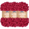 image:imageJubileeYarn Fun Finger Loops Yarn  100gSkein Jumbo Polyester  Lark  3 Skeins042 Sangre
