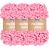 image:imageJubileeYarn Fun Finger Loops Yarn  100gSkein Jumbo Polyester  Lark  3 Skeins043 Tickled Pink