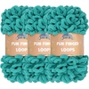 image:imageJubileeYarn Fun Finger Loops Yarn  100gSkein Jumbo Polyester  Lark  3 Skeins046 Aquamarine