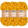 image:imageJubileeYarn Fun Finger Loops Yarn  100gSkein Jumbo Polyester  Lark  3 Skeins047 Mustard