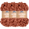 image:imageJubileeYarn Fun Finger Loops Yarn  100gSkein Jumbo Polyester  Lark  3 Skeins048 Umber