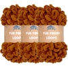 image:imageJubileeYarn Fun Finger Loops Yarn  100gSkein Jumbo Polyester  Lark  3 Skeins050 Hickory