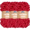 image:imageJubileeYarn Fun Finger Loops Yarn  100gSkein Jumbo Polyester  Lark  3 Skeins065 Scarlatta