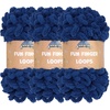 image:imageJubileeYarn Fun Finger Loops Yarn  100gSkein Jumbo Polyester  Lark  3 Skeins4029 Navy