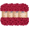 image:imageJubileeYarn Fun Finger Loops Yarn  100gSkein Jumbo Polyester  Rose Dawn  4 Skeins042 Sangre
