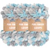 image:imageJubileeYarn Fun Finger Loops Yarn  100gSkein Jumbo Polyester Team Spirit  Orange Navy Tan  3 Skeins014 Blue Grey White