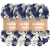 image:imageJubileeYarn Fun Finger Loops Yarn  100gSkein Jumbo Polyester Team Spirit  Orange Navy Tan  3 Skeins023 Multicolor Navy Grey