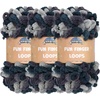 image:imageJubileeYarn Fun Finger Loops Yarn  100gSkein Jumbo Polyester Team Spirit  Orange Navy Tan  3 Skeins025 Green Black Silver