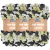 image:imageJubileeYarn Fun Finger Loops Yarn  100gSkein Jumbo Polyester Team Spirit  Orange Navy Tan  3 Skeins026 Silver Tan Black