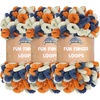 image:imageJubileeYarn Fun Finger Loops Yarn  100gSkein Jumbo Polyester Team Spirit  Orange Navy Tan  3 Skeins027 Orange Navy Tan