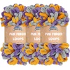 image:imageJubileeYarn Fun Finger Loops Yarn  100gSkein Jumbo Polyester Team Spirit  Orange Navy Tan  3 Skeins028 Purple Grey Yellow