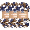 image:imageJubileeYarn Fun Finger Loops Yarn  100gSkein Jumbo Polyester Team Spirit  Orange Navy Tan  3 Skeins029 Gold Navy White