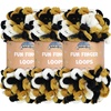 image:imageJubileeYarn Fun Finger Loops Yarn  100gSkein Jumbo Polyester Team Spirit  Orange Navy Tan  3 Skeins034 Black Gold White