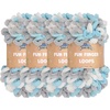 image:imageJubileeYarn Fun Finger Loops Yarn Pink Brown White 100gSkein 4 Skeins  Jumbo Polyester Team Spirit014 Blue Grey White