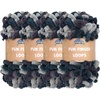 image:imageJubileeYarn Fun Finger Loops Yarn Pink Brown White 100gSkein 4 Skeins  Jumbo Polyester Team Spirit025 Green Black Silver