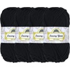 image:imageJubileeYarn Lacery Chunky Cotton Yarn Light Buttercream 4 Skeins  100gSkein001 Witching Hour Black