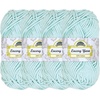 image:imageJubileeYarn Lacery Chunky Cotton Yarn Light Buttercream 4 Skeins  100gSkein107 Artic Blue