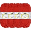 image:imageJubileeYarn Lacery Chunky Cotton Yarn Light Buttercream 4 Skeins  100gSkein205 Hearts Red