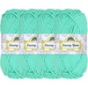 image:imageJubileeYarn Lacery Chunky Cotton Yarn Light Buttercream 4 Skeins  100gSkein308 Caribbean Green