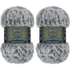 image:imageJubileeYarn Luxe Fluff Yarn  100gSkein Chunky Polyester Faux Fur  Heron  2 Skeins12 Strix