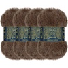 image:imageJubileeYarn Luxe Fluff Yarn  100gSkein Chunky Polyester Faux Fur  Heron  2 Skeins14 Chestnut Brown