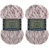 image:imageJubileeYarn Luxe Fluff Yarn  100gSkein Chunky Polyester Faux Fur  Heron  2 Skeins15 Thrush
