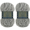 image:imageJubileeYarn Luxe Fluff Yarn  100gSkein Chunky Polyester Faux Fur  Heron  2 Skeins20 Chickadee