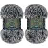 image:imageJubileeYarn Luxe Fluff Yarn  100gSkein Chunky Polyester Faux Fur  Heron  2 Skeins81 Black and White