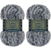 image:imageJubileeYarn Luxe Fluff Yarn  100gSkein Chunky Polyester Faux Fur  Heron  2 Skeins83 Ash Grey
