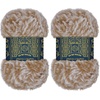 image:imageJubileeYarn Luxe Fluff Yarn  100gSkein Chunky Polyester Faux Fur  Heron  2 Skeins87 Brown and White