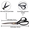 image:imageJubileeYarn Professional Stainless Steel Tailer Fabric Scissors  10 Silver  1 PairCoated  9 Silver