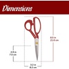 image:imageJubileeYarn Professional Stainless Steel Tailer Fabric Scissors  10 Silver  1 PairGrooved  8 Red