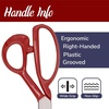 image:imageJubileeYarn Professional Stainless Steel Tailer Fabric Scissors  10 Silver  1 PairGrooved  8 Red