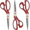 image:imageJubileeYarn Professional Stainless Steel Tailer Fabric Scissors  10 Silver  1 PairGrooved  9 Red