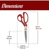 image:imageJubileeYarn Professional Stainless Steel Tailer Fabric Scissors  10 Silver  1 PairGrooved  9 Red