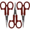 image:imageJubileeYarn Sharp Titanium Embroidery Craft Scissors wSheath  Gold  1 PairCoated Curved  Red