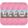 image:imageJubileeYarn Simply Sweet Yarn  100gSkein DK Cotton Blend  Super Sunshine  4 Skeins103 Marina Pink