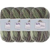 image:imageJubileeYarn Soft and Slim Worsted Yarn  100gSkein Bamboo Rayon Wool Blend  Glacier Blue  2 Skeins993 Mint Dark Chocolate