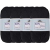 image:imageJubileeYarn Soft and Slim Yarn  50gSkein Bamboo Rayon Wool Blend  Pegasus  2 Skeins2622 Tuxedo Black