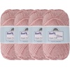 image:imageJubileeYarn Soft and Slim Yarn  50gSkein Bamboo Rayon Wool Blend  Shades of Pink  4 Skeins1522 Rose Dawn