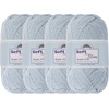 image:imageJubileeYarn Soft and Slim Yarn  50gSkein Bamboo Rayon Wool Blend  Shades of Pink  4 Skeins213 Glacier Blue