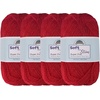 image:imageJubileeYarn Soft and Slim Yarn  50gSkein Bamboo Rayon Wool Blend  Shades of Pink  4 Skeins9914 Ruby Red