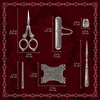 image:imageJubileeYarn Vintage 6pc Embroidery Tools Kit  Complete Needlework Set TSA Compliant Sewing Scissors Awl Bodkin Winding Board Thimble amp Needle CaseVintage 6pc Set
