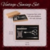image:imageJubileeYarn Vintage 6pc Embroidery Tools Kit  Complete Needlework Set TSA Compliant Sewing Scissors Awl Bodkin Winding Board Thimble amp Needle CaseVintage 6pc Set